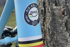 Der Rahmen besitzt die UCI-Rennzulassung und diente als Basis für den Custom-Aufbau von Pfalzbube.
