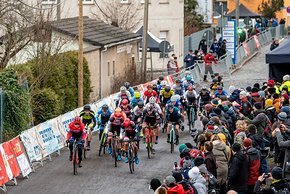 Start der Männer Elite zur Deutschen Cyclo-Cross Meisterschaft in Luckenwalde 2022.